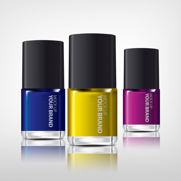 Free Nail Polish Colourful Realistic Mock Up Psd