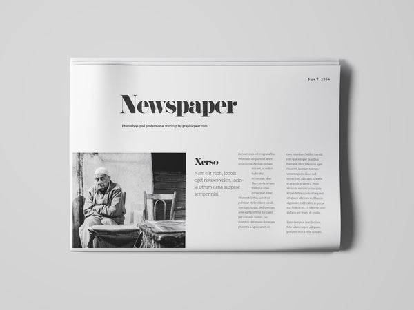 Free Newspaper Top View Mockup