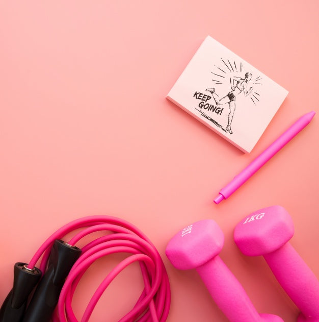 Free Notes Mockup With Fitness Concept Psd