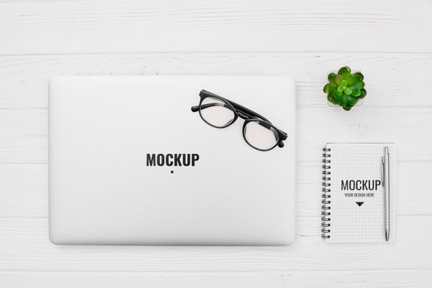 Free Office Desk Concept With Mock-Up Psd