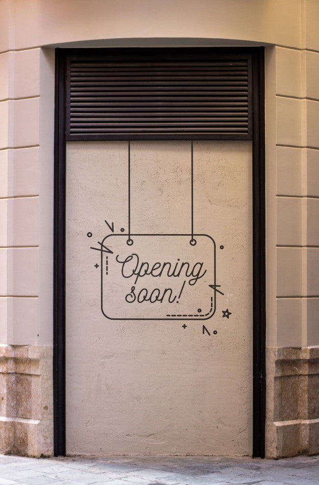 Free Openning Soon Store Mockup Psd