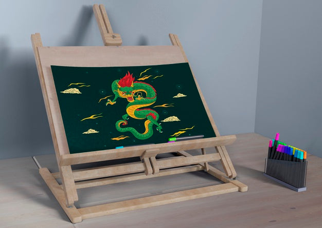 Free Painting Support With Colorful Draw Psd