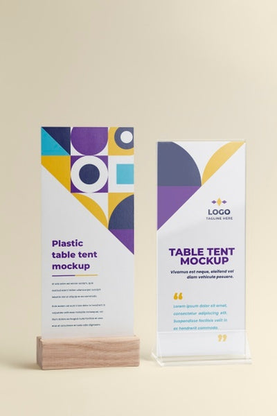 Free Paper Table Tent Mockup Isolated Psd