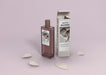 Free Perfume Container On Table With Petals Psd