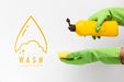 Free Person Pouring Detergent On A Sponge Mock-Up Psd