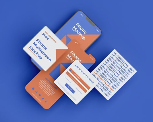 Free Phone Mockup Design Of Multiscreen Gravity Psd