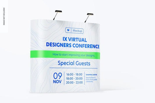 Free Pop Up Straight Stand Mockup, Left View Psd