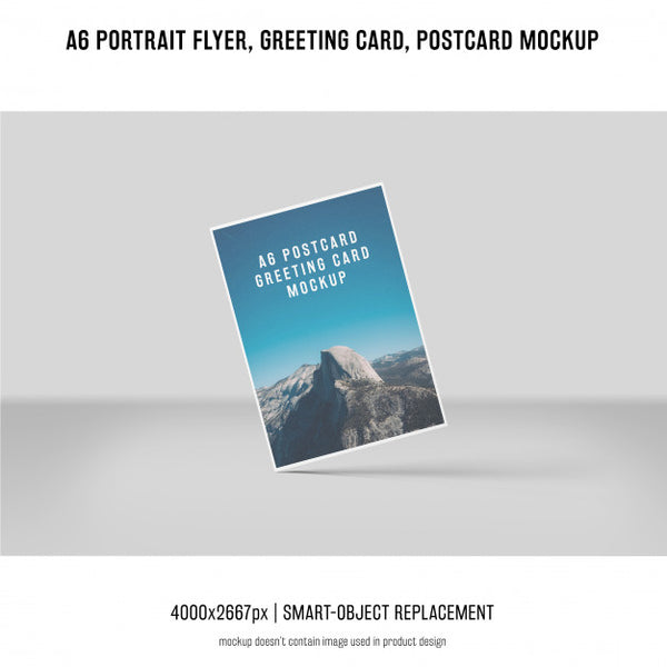 Free Portrait Flyer, Postcard, Greeting Card Mockup Psd