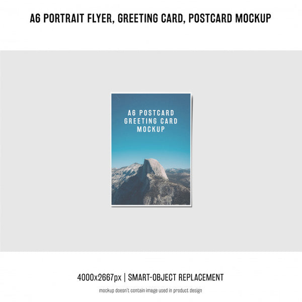 Free Portrait Flyer, Postcard, Greeting Card Mockup Psd