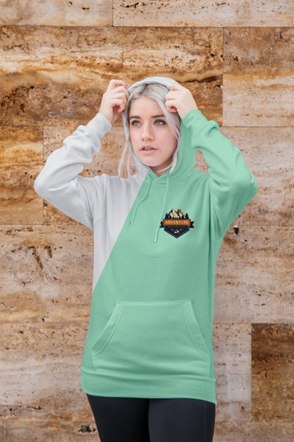 Free Portrait Young Female Wearing Hoodie Psd