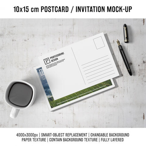 Free Postcard Mock Up Design Psd