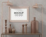 Free Poster Frame In Living Room Mockup Psd
