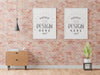 Free Poster Frame In Living Room Mockup Psd