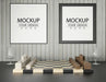 Free Poster Frame In Living Room Psd Mockup Psd