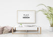 Free Poster Frame In Living Room Psd Mockup Psd