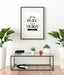 Free Poster Frame Mockup On The Wall With Plant Psd