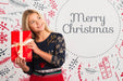 Free Pretty Girl With Wrapped Gift On Christmas Psd