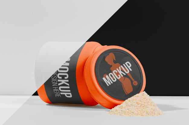 Free Protein Powder Gym Mock-Up Concept Psd