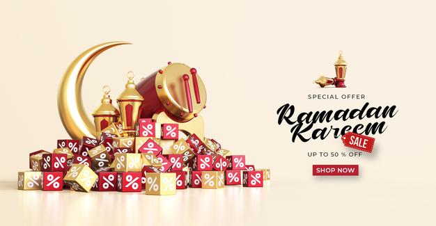 Free Ramadan Kareem Sale Banner Template Psd