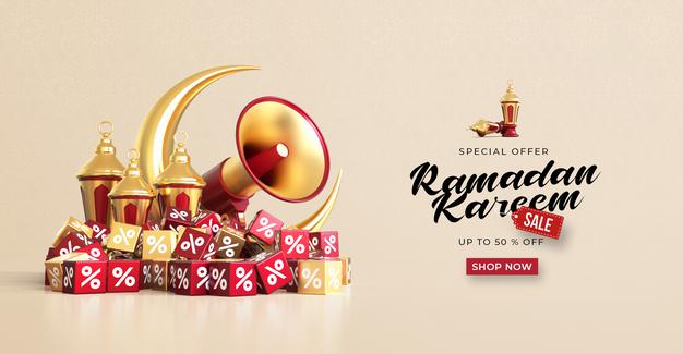 Free Ramadan Kareem Sale Banner Template Psd