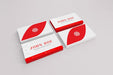 Free Red And White Business Card Mock Up Psd
