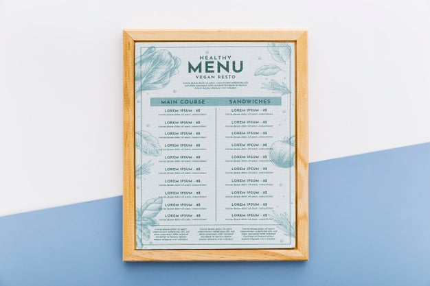 Free Restaurant Menu Concept Mockup Psd