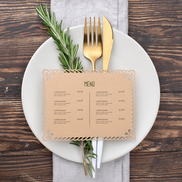 Free Restaurant Menu Concept Mockup Psd