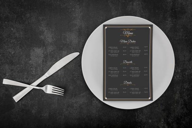 Free Restaurant Menu Concept Mockup Psd