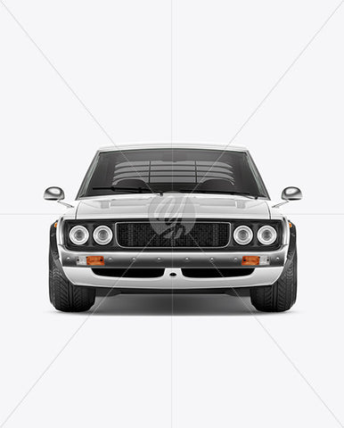 Free Retro Sport Car Mockup - Front View