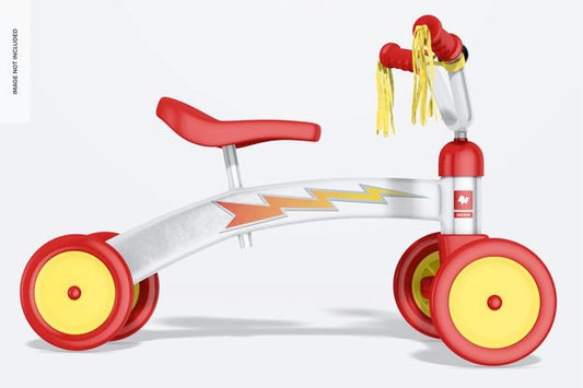 Free Retro Tricycle Mockup, Side View Psd