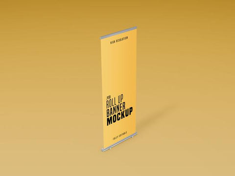 Free Roll Up Banner Stand Mockup Psd