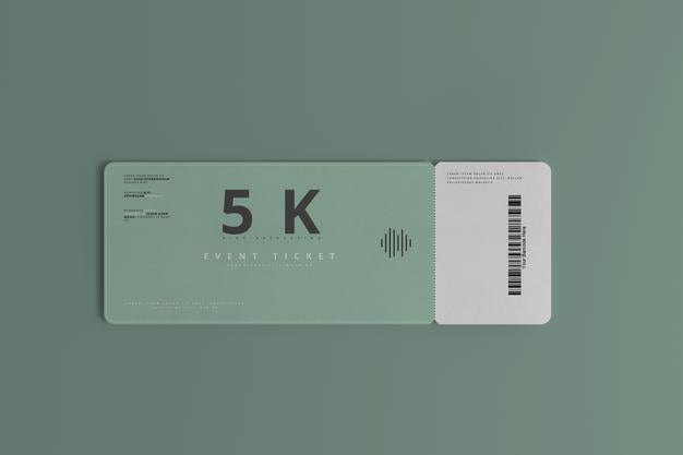 Free Round Corner Ticket Mockup Psd
