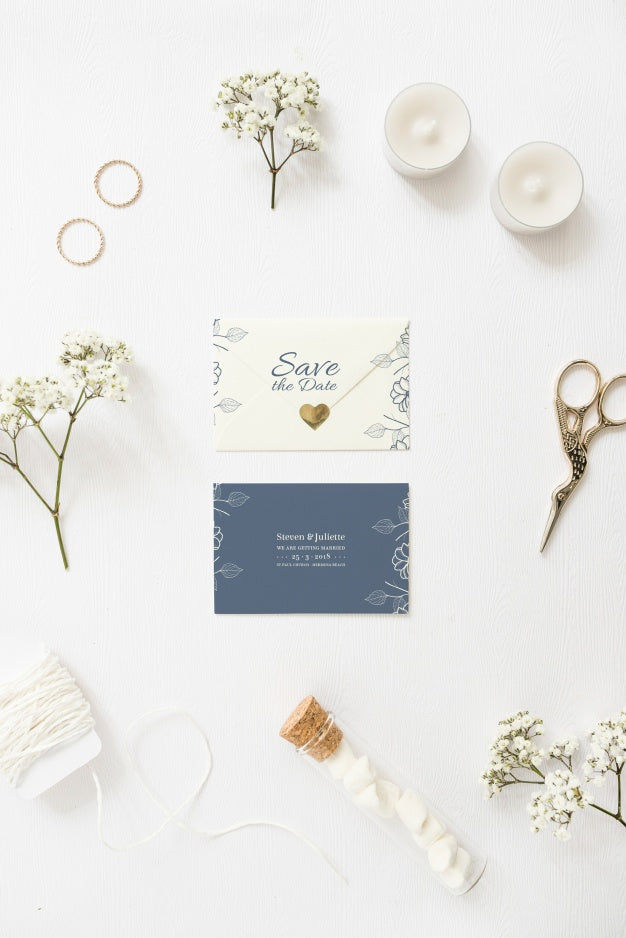 Free Save The Date Card Mockup Psd
