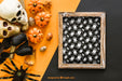 Free Scary Halloween Slate Mockup Psd