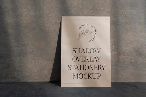 Free Shadow Overlay Stationery Mockup Psd