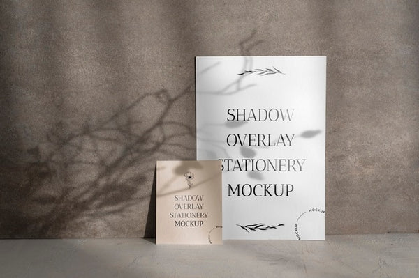 Free Shadow Overlay Stationery Mockup Psd