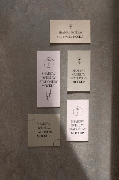 Free Shadow Overlay Stationery Mockup Psd