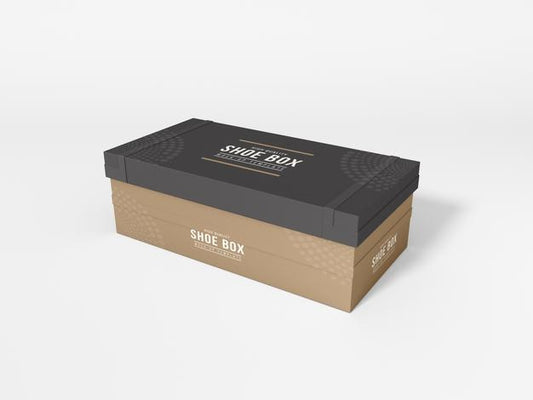 Free Shoe Box With Cover Branding Mockup Psd