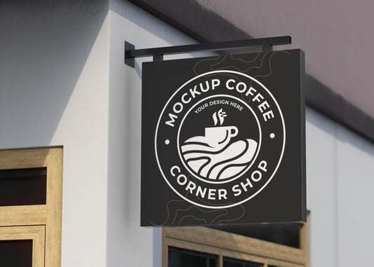 Free Shop Corner Mock-Up Composition Psd