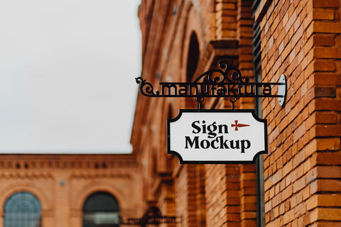 Free Sign Metal Psd Mockup