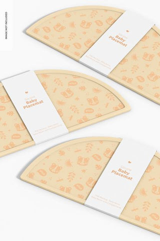 Free Silicone Baby Placemats Mockup, Floating Psd