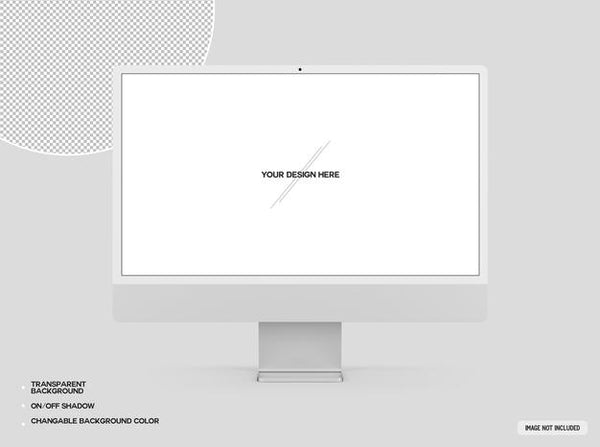 Free Silver Desktop Computer Mockup Psd