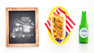 Free Slate Board Mockup With Hot Dog Psd