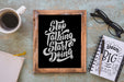 Free Slate Mockup With Coffee And Notepad Psd