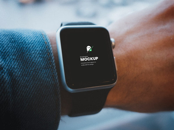 Free Smartwatch On Hand Psd Mockup