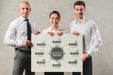 Free Smiley Workers Business Mock-Up Psd
