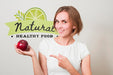 Free Smiling Woman Holding An Apple Psd