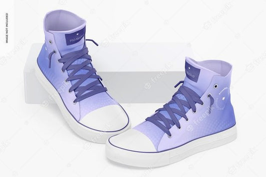 Free Sneakers Mockup, Leaned Psd