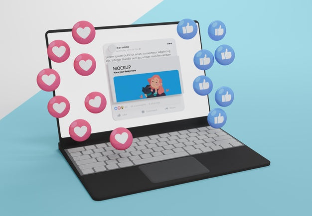 Free Social Media On Mock-Up Device Psd