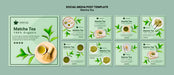Free Social Media Post With Matcha Tea Concept Psd